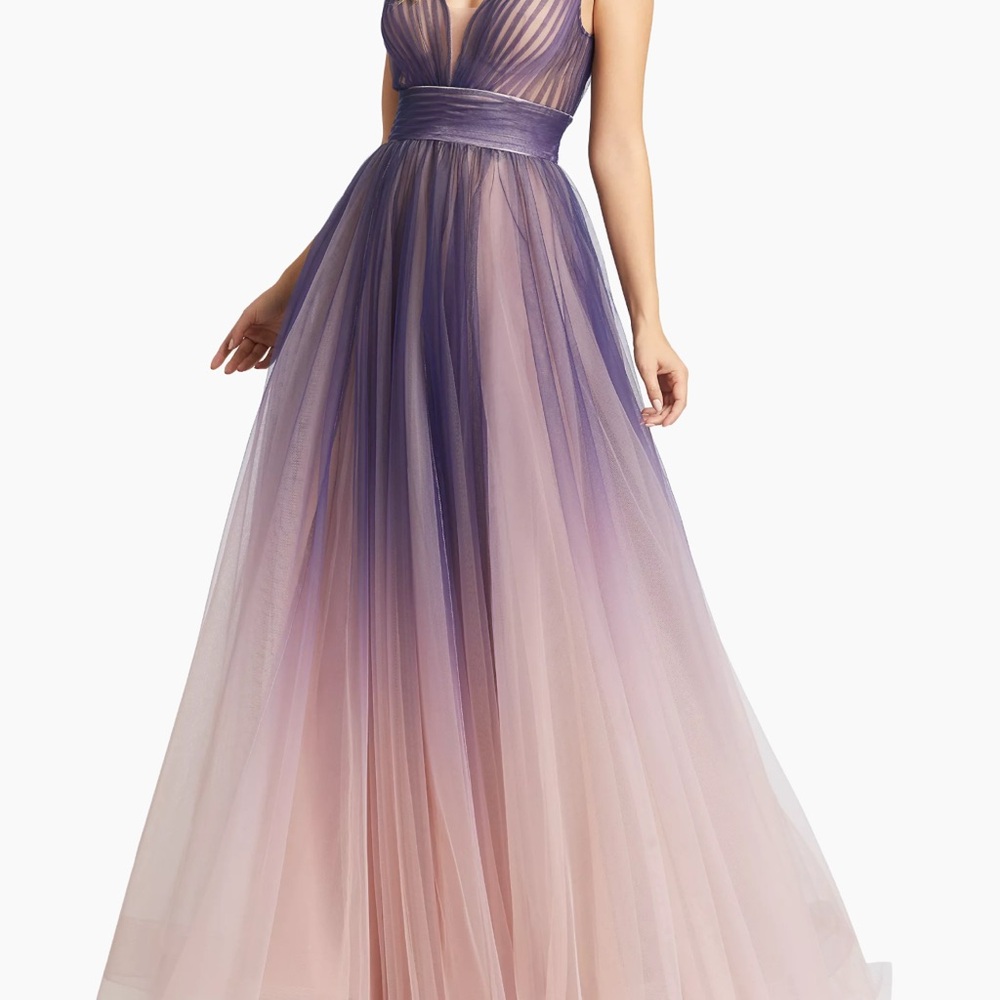 Elegant Purple Ombre Evening Gown